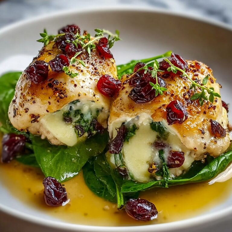 Irresistibly Flavorful Cranberry & Spinach Stuffed Chicken with Brie Recipe