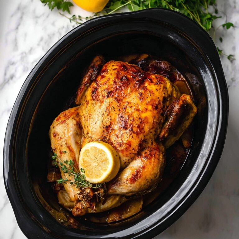 Crockpot Whole Chicken with Herbs and Lemon Recipe