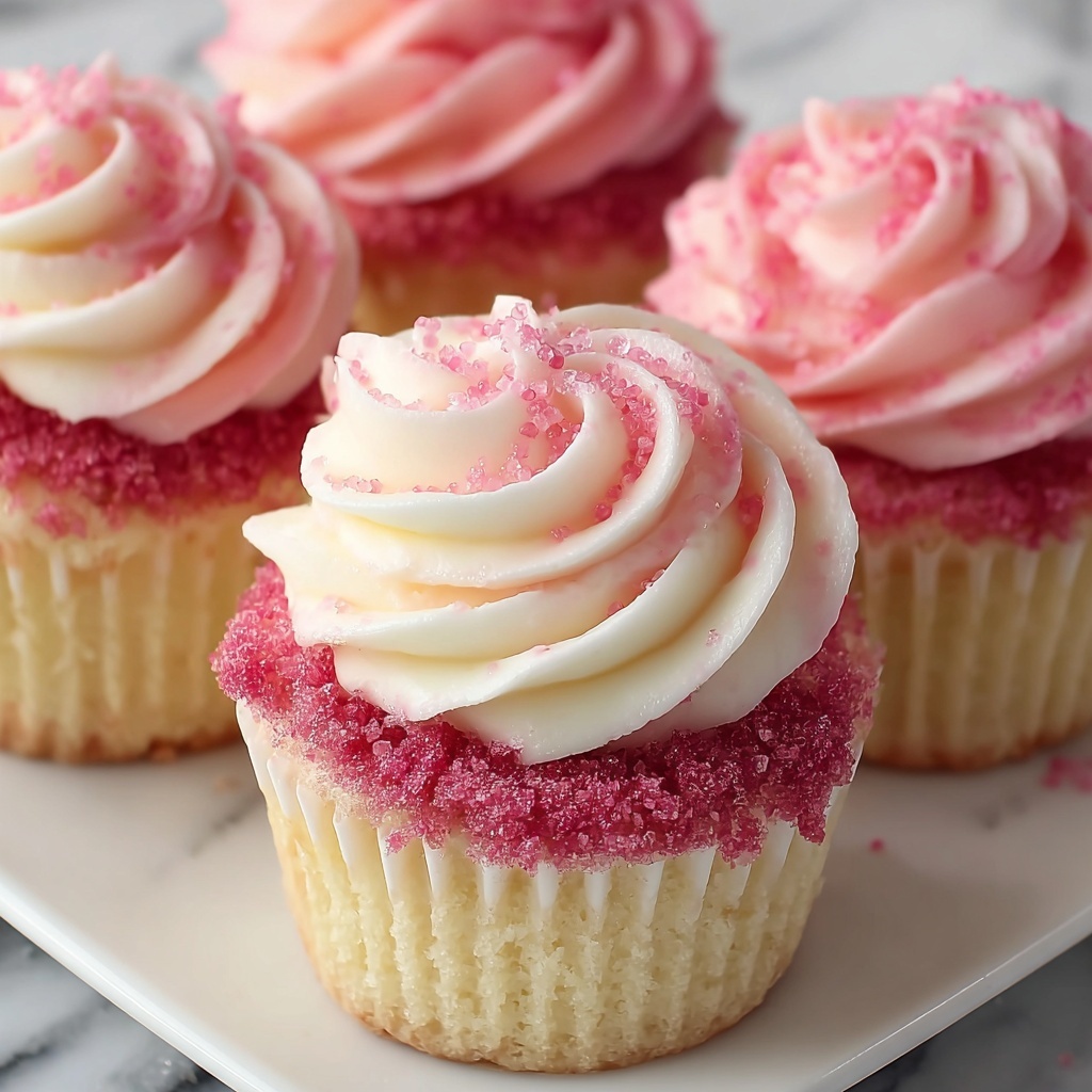 Fluffy Pink Velvet Cupcakes with Sweet Vanilla Frosting Recipe - Recipe Image