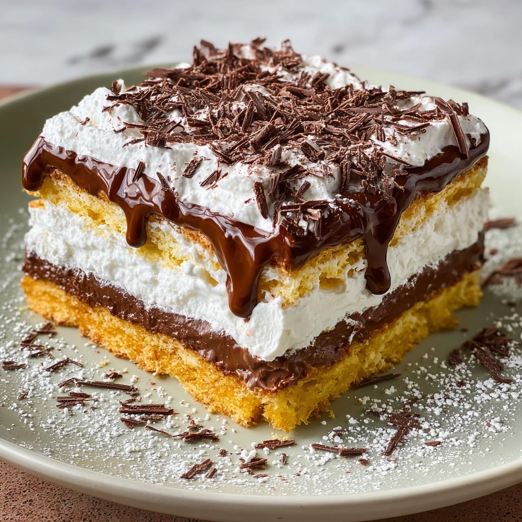 Decadent Creamy Cookie Lasagna with Layered Rich Chocolate and Whipped Vanilla Cream Recipe - Recipe Image