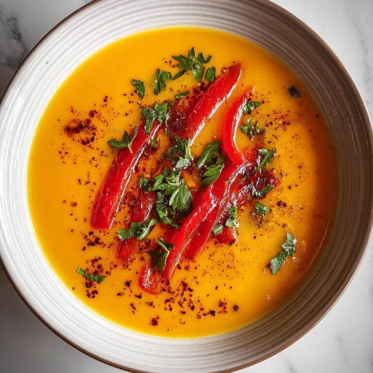 Vegan Roasted Carrot & Red Pepper Soup Recipe