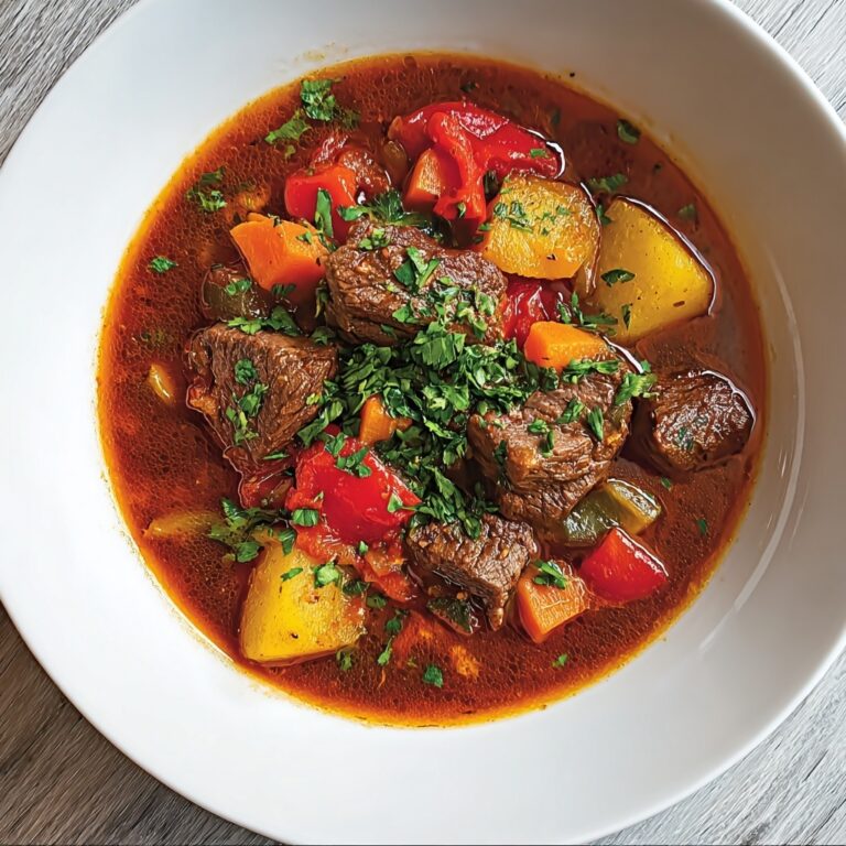 Hearty Slow-Cooked Hungarian Goulash Soup with Savory Spices Recipe