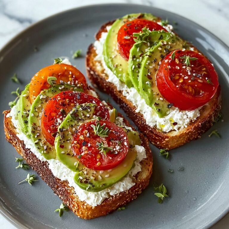 Creamy Tomato & Avocado Toast with Cottage Cheese Recipe