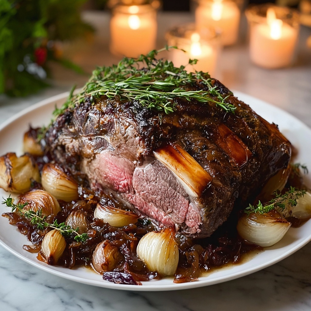 Slow-Roasted Lamb Shoulder with Caramelized Onions and Honey Herb Glaze Recipe - Recipe Image