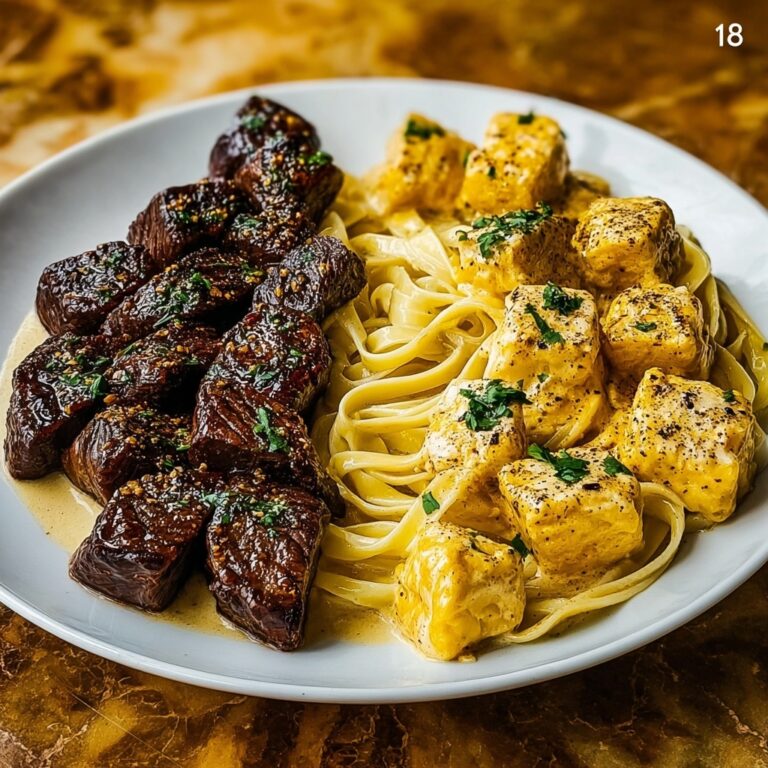 Indulgent Garlic Butter Steak with Cheesy Linguine Recipe