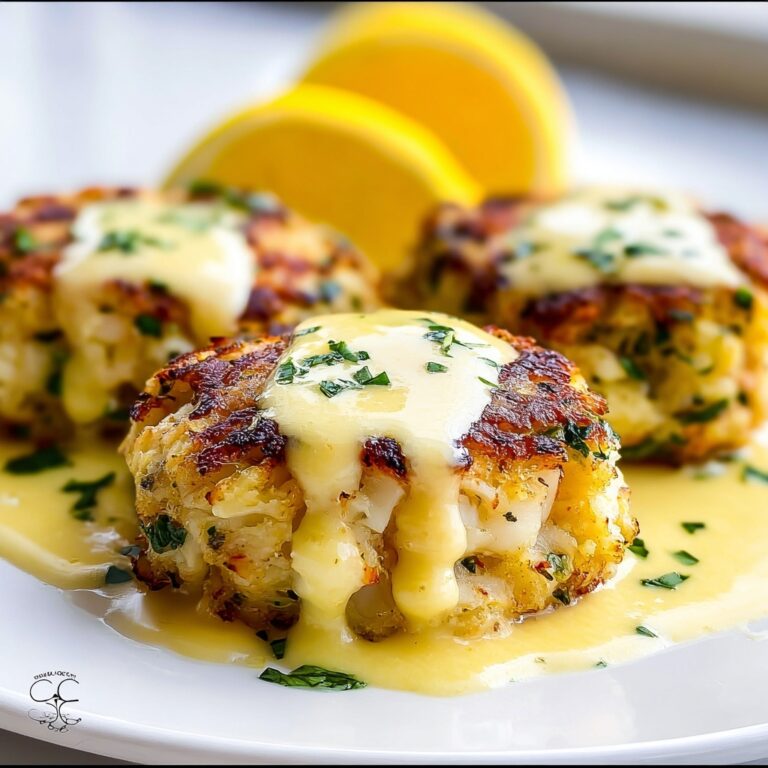 Cheddar Bay Crab Cakes with Lemon Butter Drizzle Recipe