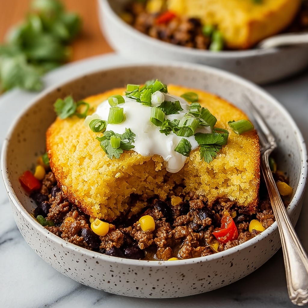 Southwest Beef Cornbread Casserole Recipe - Recipe Image