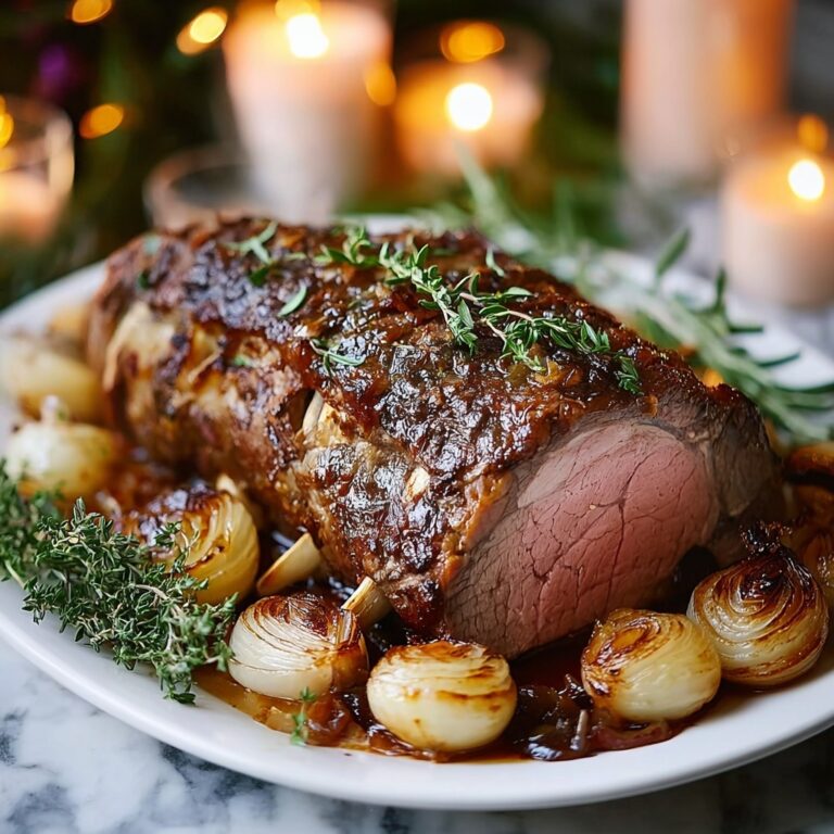 Slow-Roasted Lamb Shoulder with Caramelized Onions and Honey Herb Glaze Recipe