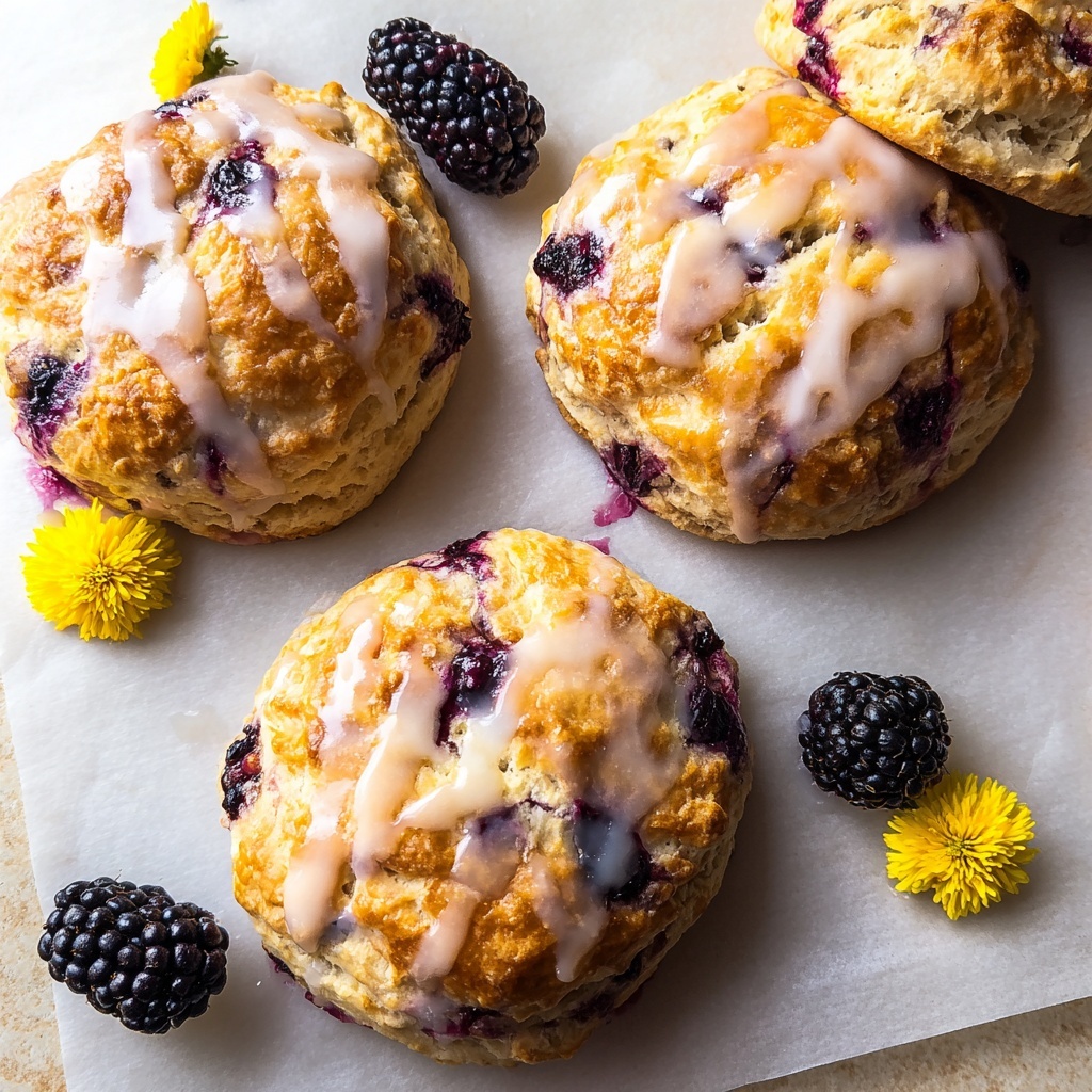 Earl Grey Blackberry Scones with Lemon Glaze Recipe - Recipe Image