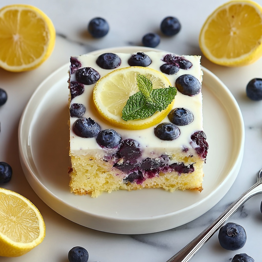 Lemon Blueberry Sheet Cake with Lemon Glaze Recipe - Recipe Image