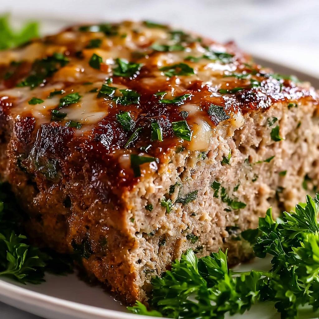 Melt-in-Your-Mouth Garlic Parmesan Chicken Meatloaf Recipe - Recipe Image