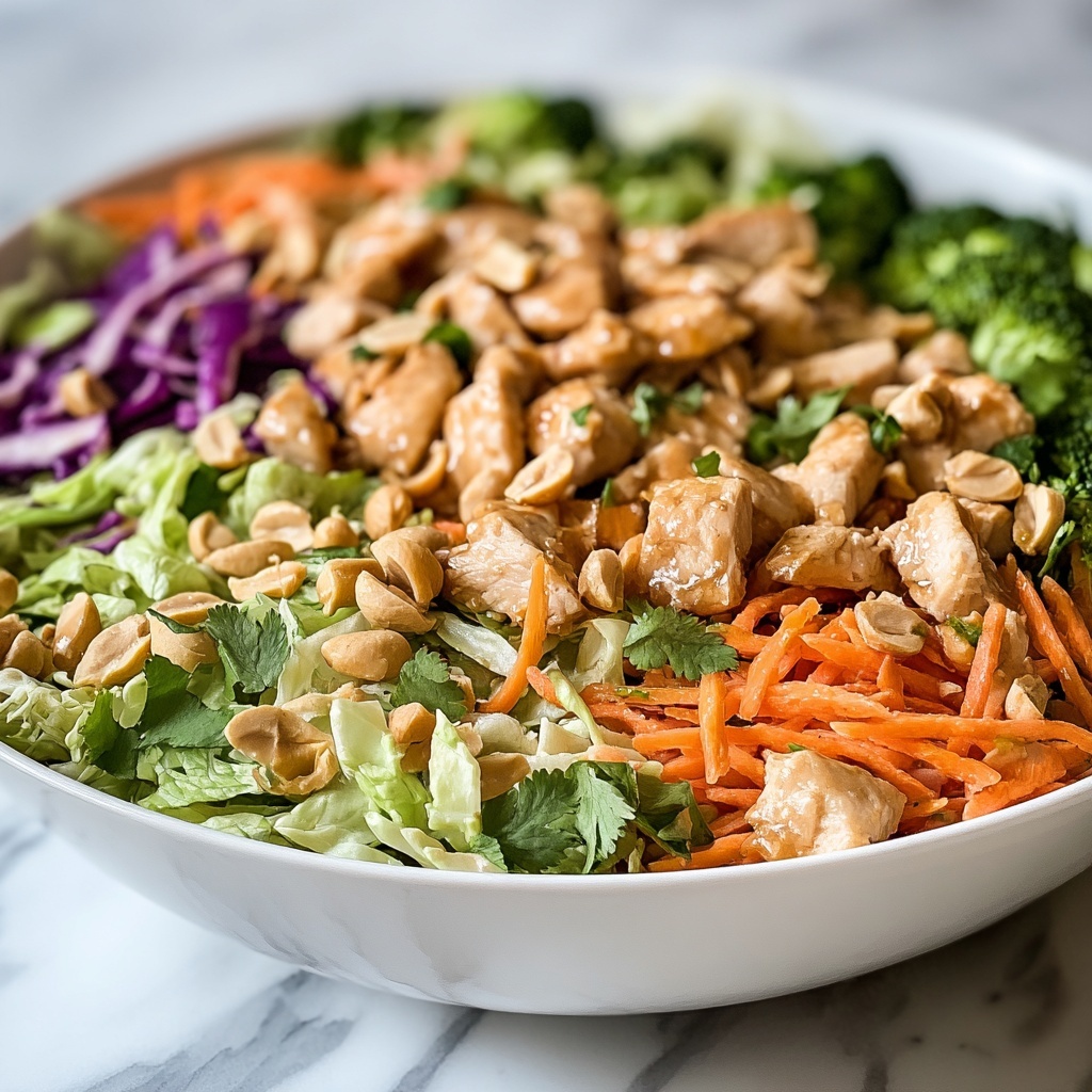 Thai Peanut Chicken Crunch Slaw Salad Recipe - Recipe Image