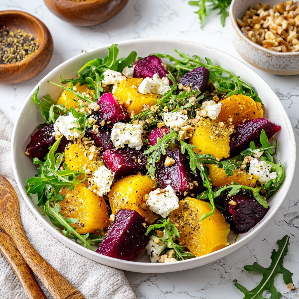 Beet Salad with Feta, Walnuts, and Lemon Olive Oil Dressing Recipe - Recipe Image