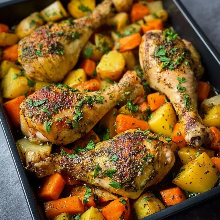 Herb Roasted Chicken Drumsticks with Veggies Recipe