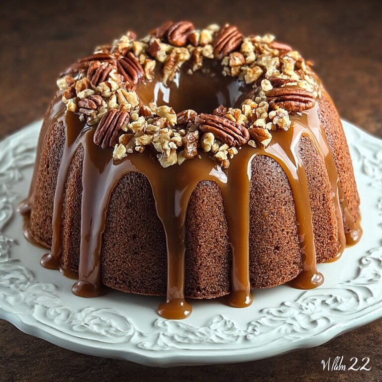 German Chocolate Bundt Cake with Caramel Pecan Topping Recipe